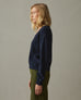 Women's Cotton V-Neck Sweater - Dress Navy